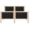 Brown and Black Bed Frame 135 x 190 cm Solid Pine Wood