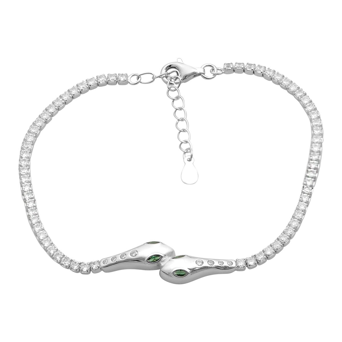 

Серебряный браслет с фианитами, вес изделия 5,46 гр (2209140) 17-20cm білий
