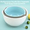 3Pcs Salad Bowl Food-grade Save Space High Capacity Drainage Nozzle Fall Protection Creative Colourful Fruit Tray Mixing Bowl Kitchen Supply