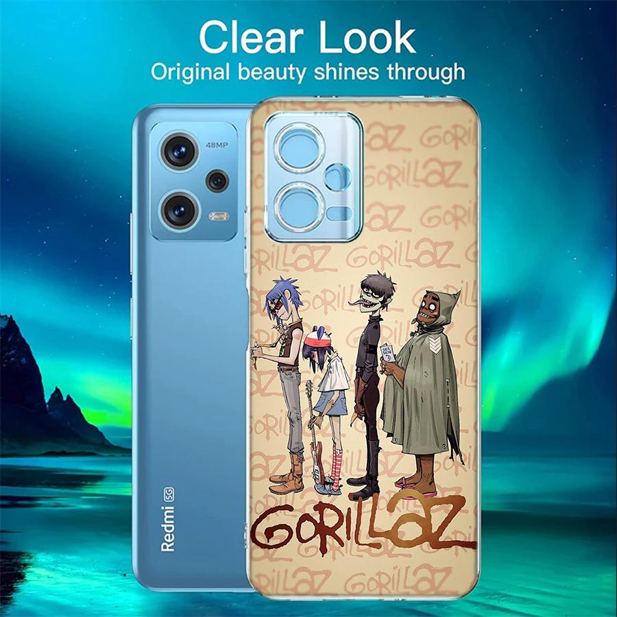 Gorillaz Anime Phone Case For Redmi 12 13C 12C 15C 9 10 10C Note 13 Pro Plus 14 15 Pro 9T 9C 9A TPU Soft Cover Clear Cell Cases