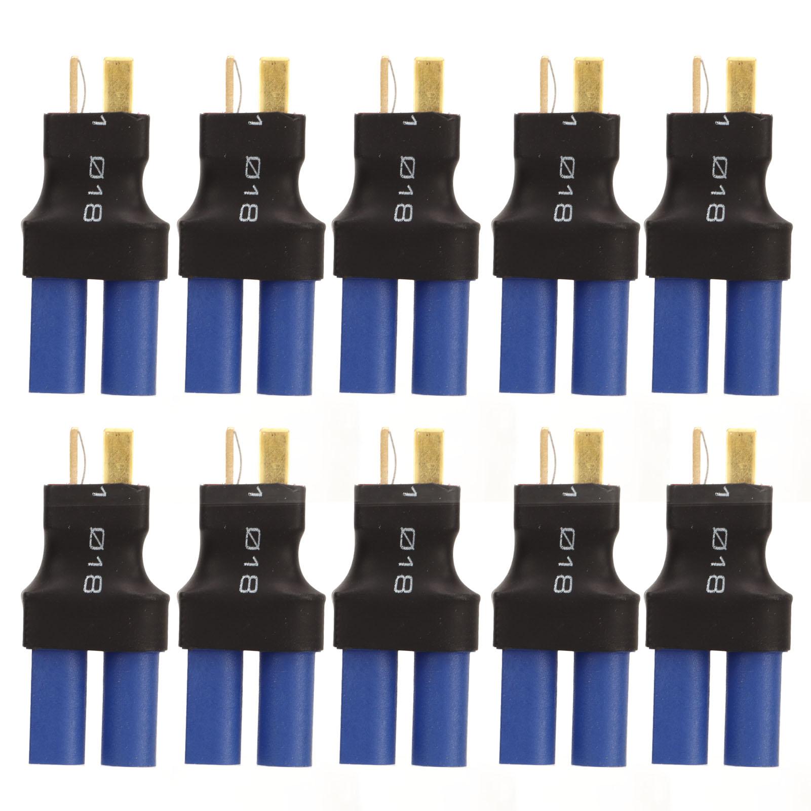 

10 шт. Адаптер EC5 Мама к T Папа Синий Черный 10x20x47мм Резина Пластик Медь Разъем EC5 Штекер