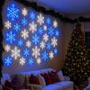 12Pcs White Snowflake Led Snowflake Wall Lights Xmas Wall Hanging Lights  Window Display