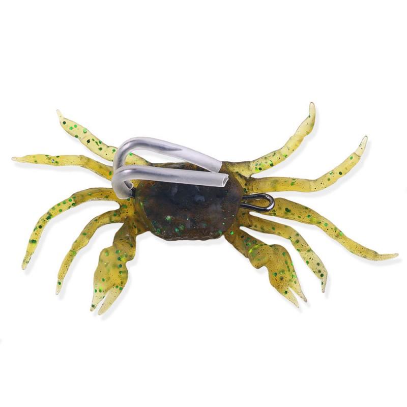 HENGJIA Soft Lure Ice Fishing Sinking Crab-Shape Silicone Bait With Hook Anti-Snag Design Winter Use