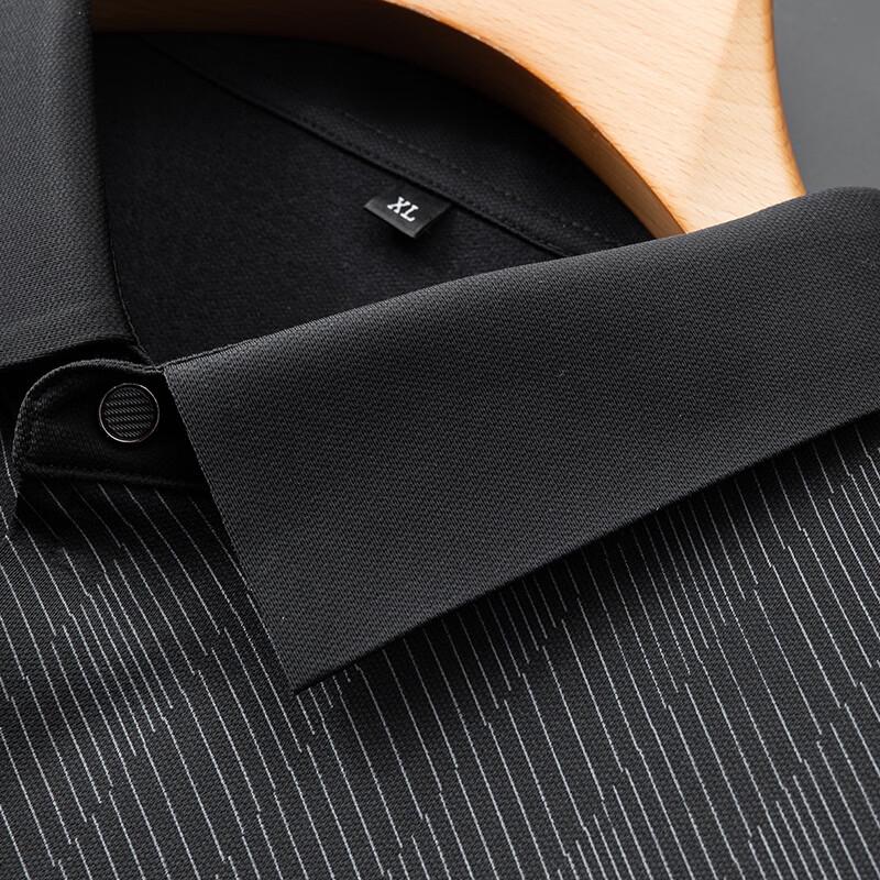 Men's Plus Size Business Diagonal Stripe Long Sleeve Shirt