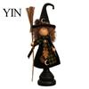 Halloween Lovers Collectibles Rustic Witch Resin Figurine, Fall Tabletop Decor, Vintage Farmhouse Autumn Home Decorations Statue for Mantel