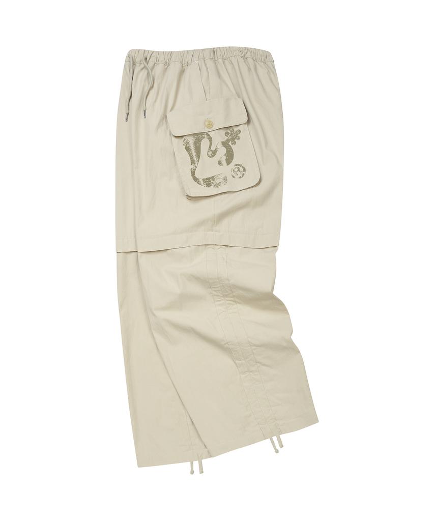 LMR Shirred Point String Cargo Pants Beige