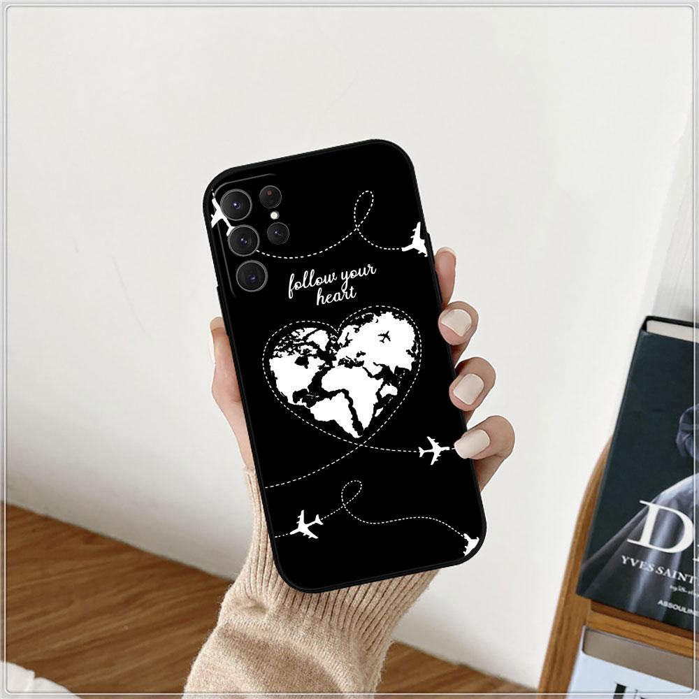 Planes World Map Travel Phone Case For Samsung Galaxy S24 Case S22 S21 S20 S23 Ultra Fe S10 S25 S9 S8 Plus Soft Silicone Cover