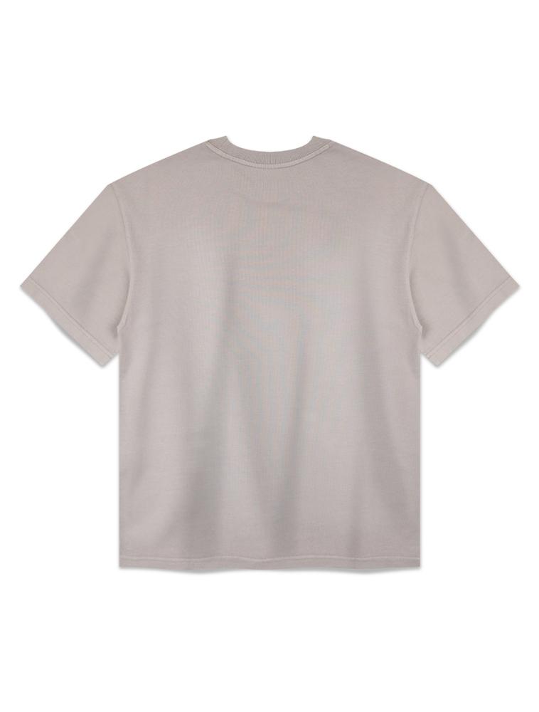 LA MAISON STUDIO Unisex Smoky Vintage Angel Oversized Pigment Dyed Heavy Jersey Short Sleeve Light Grey (Fcf2Ts416M)