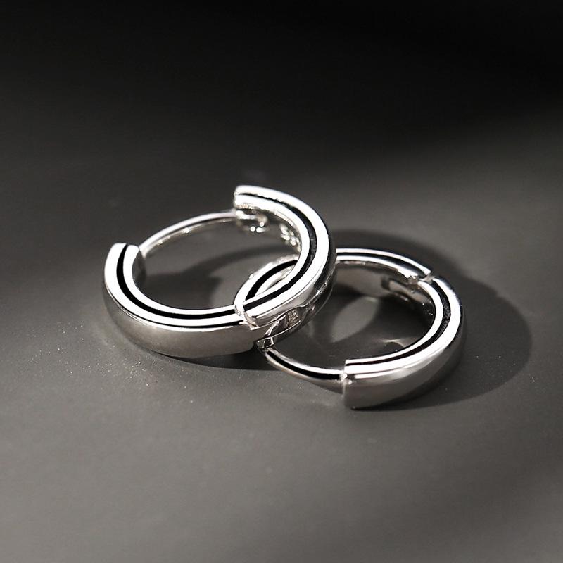 Trendy Men's Stud and Hoop Earrings - Simple, Stylish Ear Jewelry for a Hip Hop European and American Look.