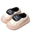 New waterproof velvet warm platform cotton shoes winter super warm letter Velcro non-slip home cotton slippers