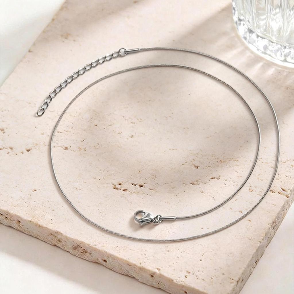 Vnox Minimalist Trendy 1mm Gold Plated Round Snake Chain Necklace Stainless Steel Link Chain Necklace Gifts Jewelry No Fade