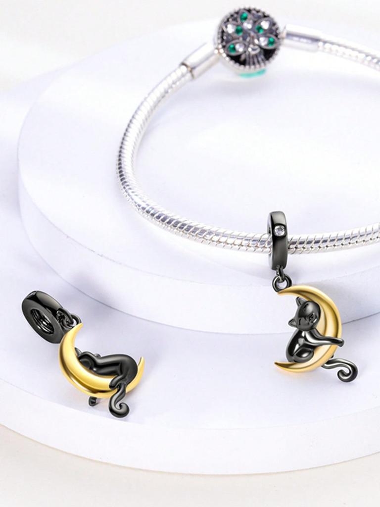 Black Cat Hugs Heart Arctic Bear Beads Charm Copper Plated Fit Charms Copperoriginal Bracelet For Jewelry Making Diy Charm