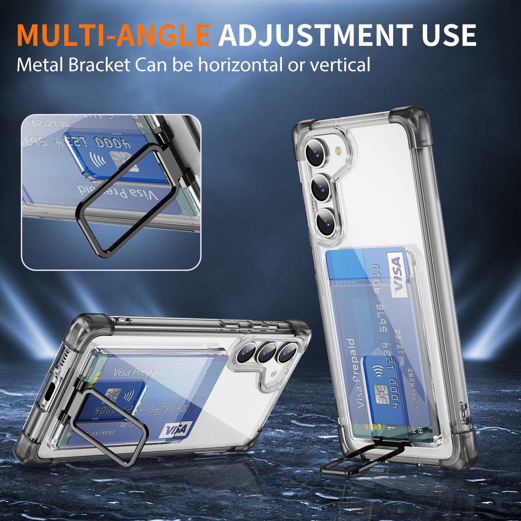 For Samsung Galaxy S23+ Case Reinforced Corners TPU + Acrylic Phone Cover with Kickstand Card Holder