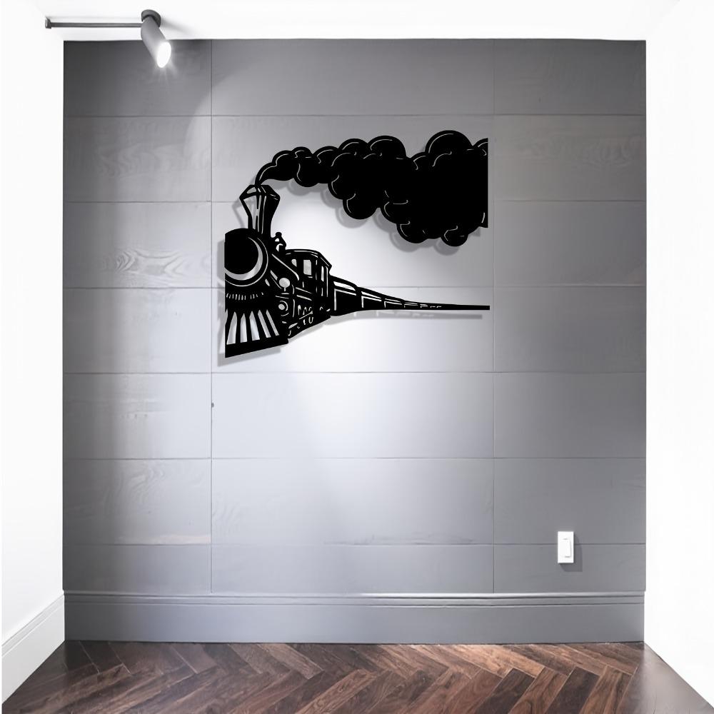 Vintage Metal Steam Train Wall Art Classic Locomotive Sculpture Durable Living Room Decor Unique Gift History Enthusiasts