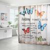 Blue Butterfly Countryside Art Style Waterproof Shower Curtain Suitable for Girls' Shower Curtain