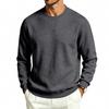 Autumn Winter Men Solid Color Crew Neck Sweatshirt Long Sleeve Loose Casual Daily Outdoor Pullover Sweatwear