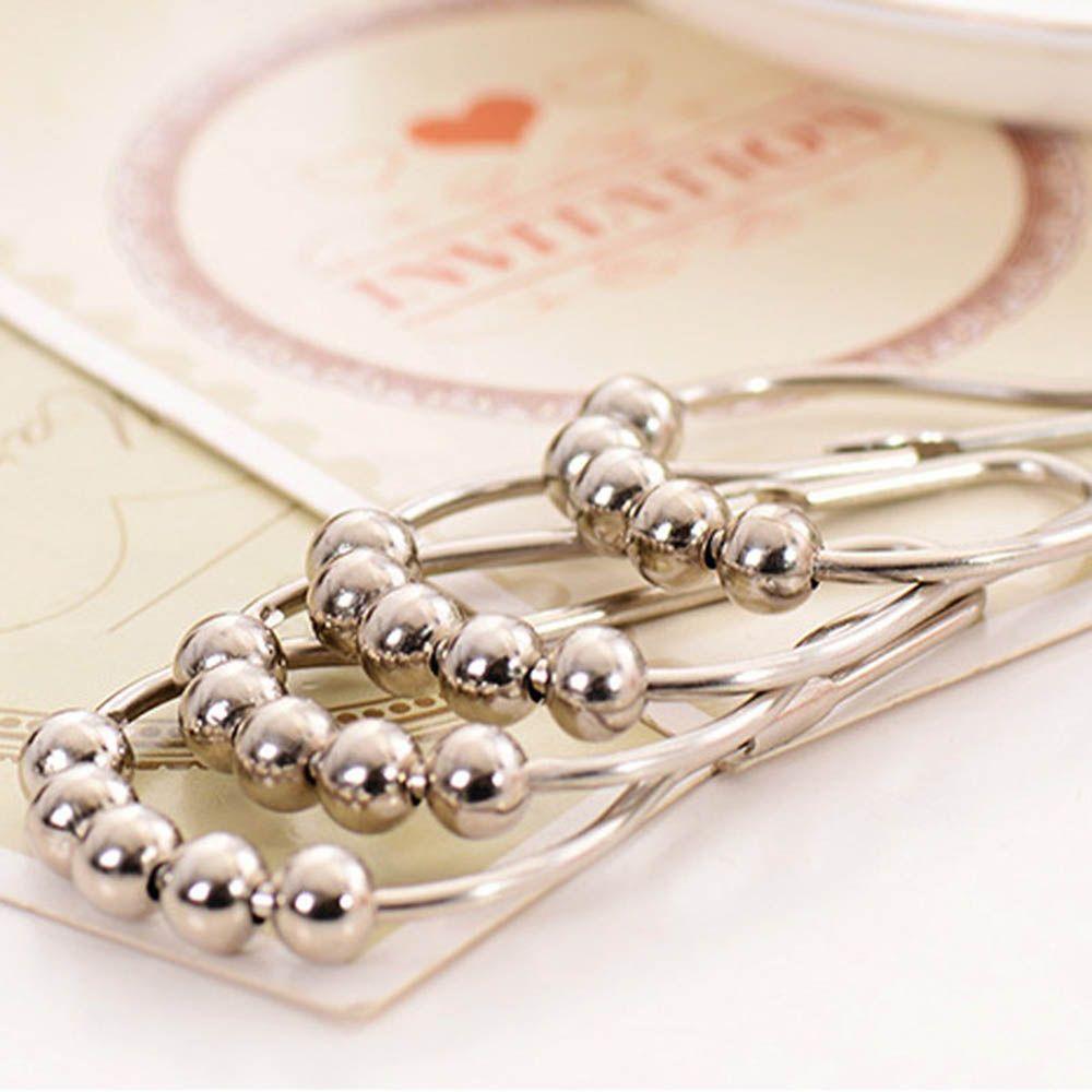 

Accessories Polished Ball Roller Stainless Steel 5 Roller Ball Rings Hooks Curtain Rings Hooks