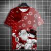 Men's T-Shirt Kids T Shirts 3D Santa Claus Printed Short Sleeve Christmas T-Shirt Trendy Christmas Casual Clothing Tops