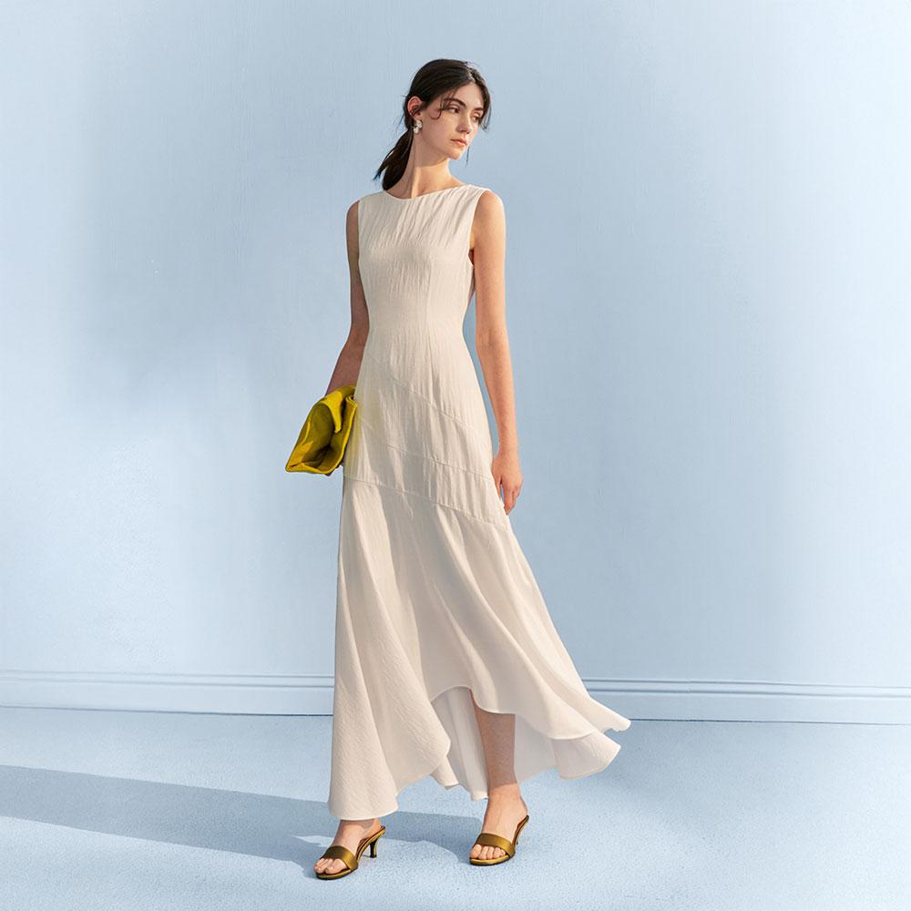 Waiwaiaiem Yy_Waist Seaside White Dress