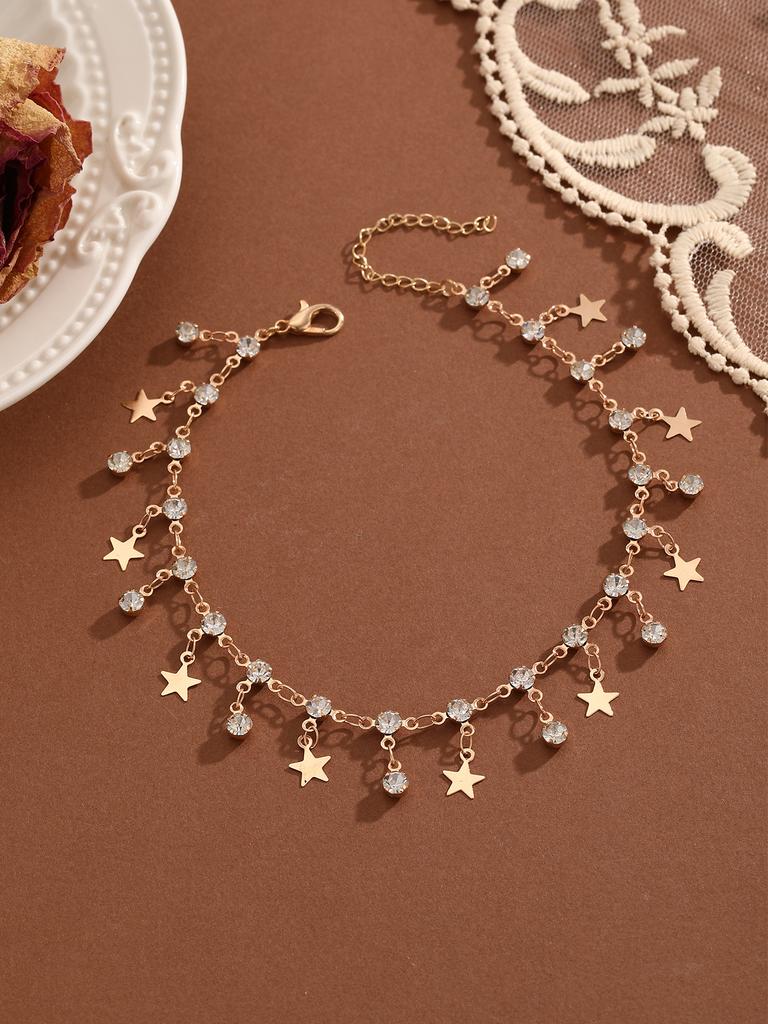 Summer Bohemia Crystal Cubic Zirconia Anklet For Women Girls Ankle Bracelet Leg Chain Beach Party Travel Foot Jewelry