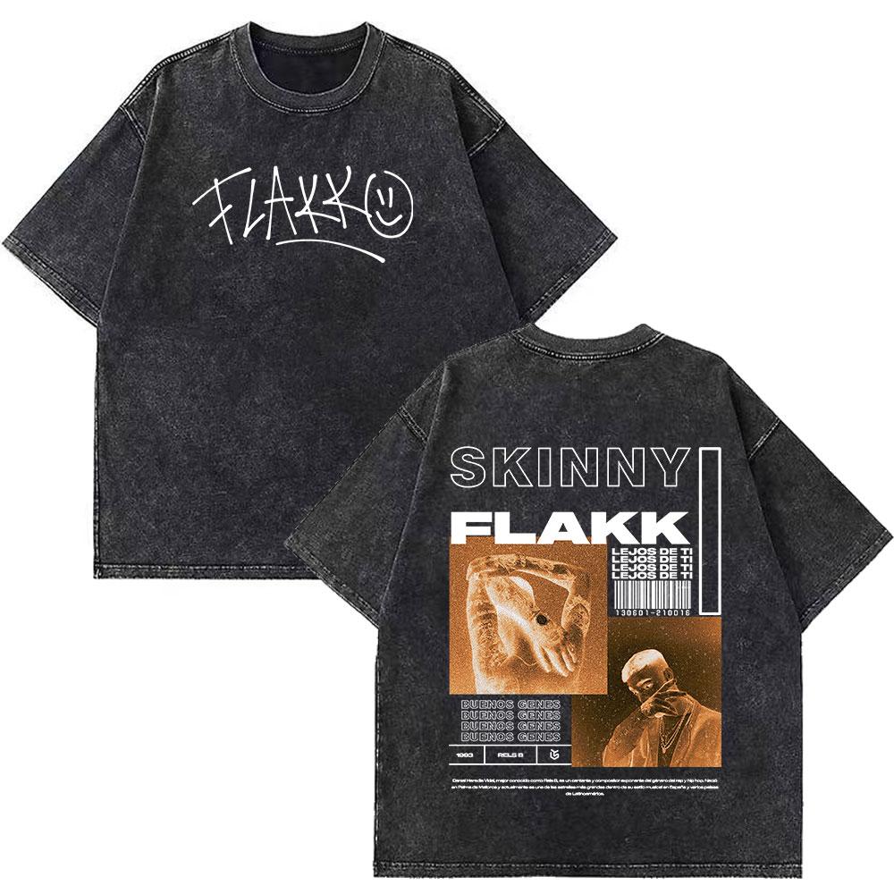 Rapper RELS B Skinny Flakk A New Star Album Merch Tshirt Unisex Women Fashion Hip Hop Tshirts Cotton Oversized Washed Tshirts