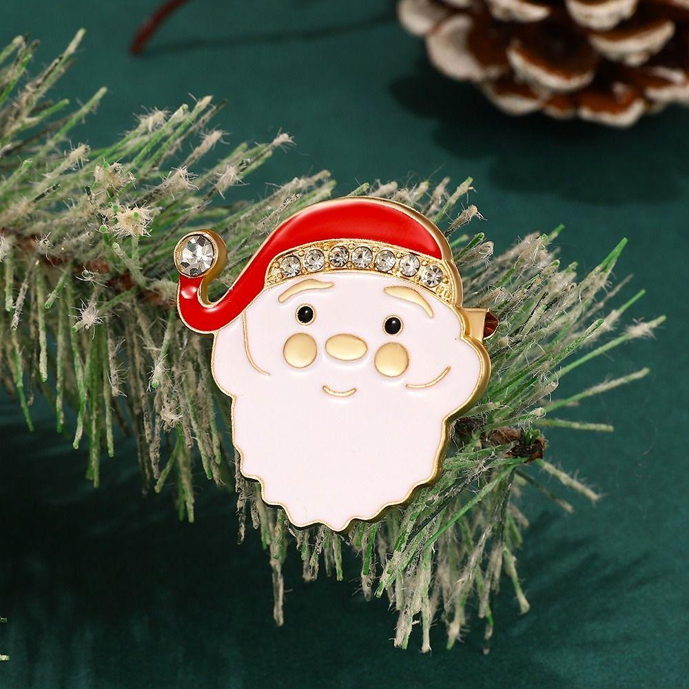 Bell Christmas Brooch Snow Man Dripping Oil Lapel Pin Personality Santa Claus Enamel Pins  Women