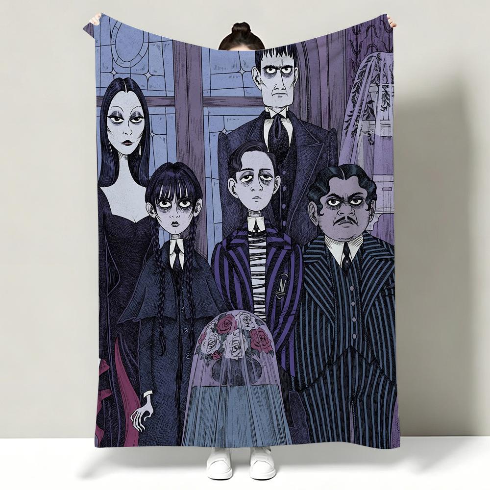 TThe AAddams Family Throw Soft Warm Flannel Throw Blanket Multiuse for Sofa Bed Office Nap