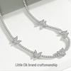 2021 Stilvolles silberbeschichtetes Strassschmetterling-Choker-Halsband