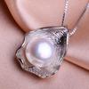 seniko 10-11mm Freshwater Pearl Necklace CZ Cubic Zirconia Fashion Shell Design Necklaces For Women