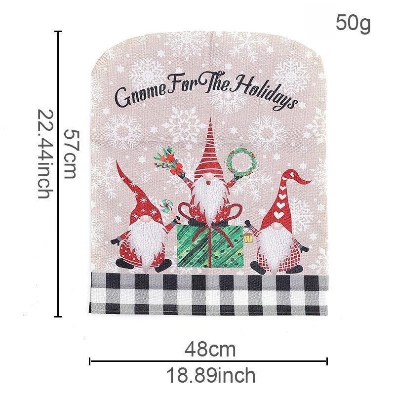 Christmas Chair Covers - Cartoon Forest Snowflake Print, European Style Dining Table Xmas Decor Chair Accessories