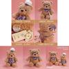 Teddy Bear Plush Toy With Checkered Apron And Eyeglass Decor For Kids And Comfort