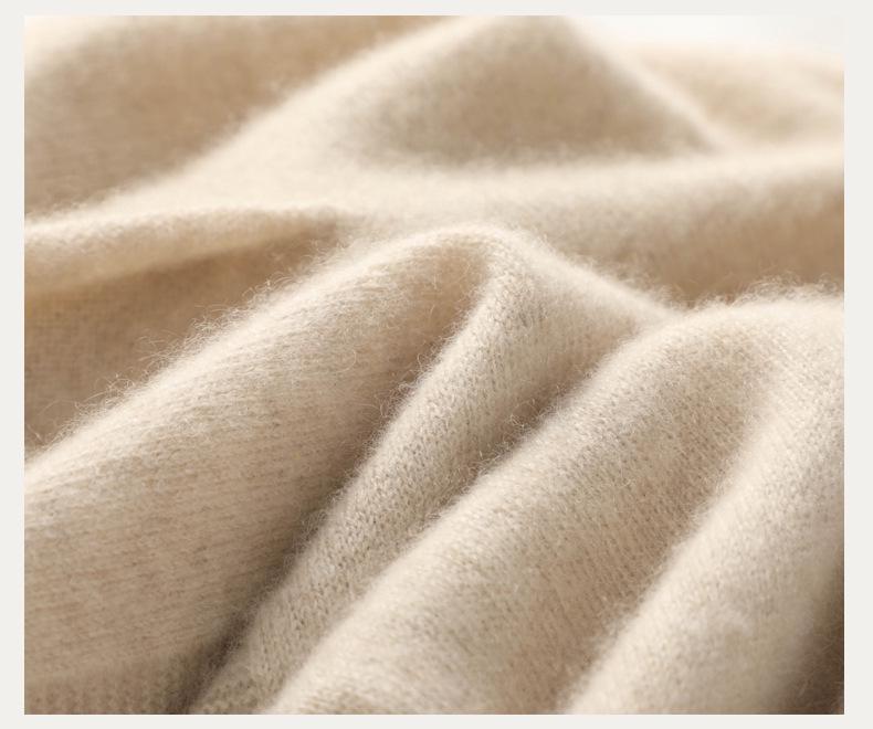 Women's Loose Long Sleeve Wool Cardigan Sweater - No Buttons, Knit Outerwear for Autumn/Winter 2023