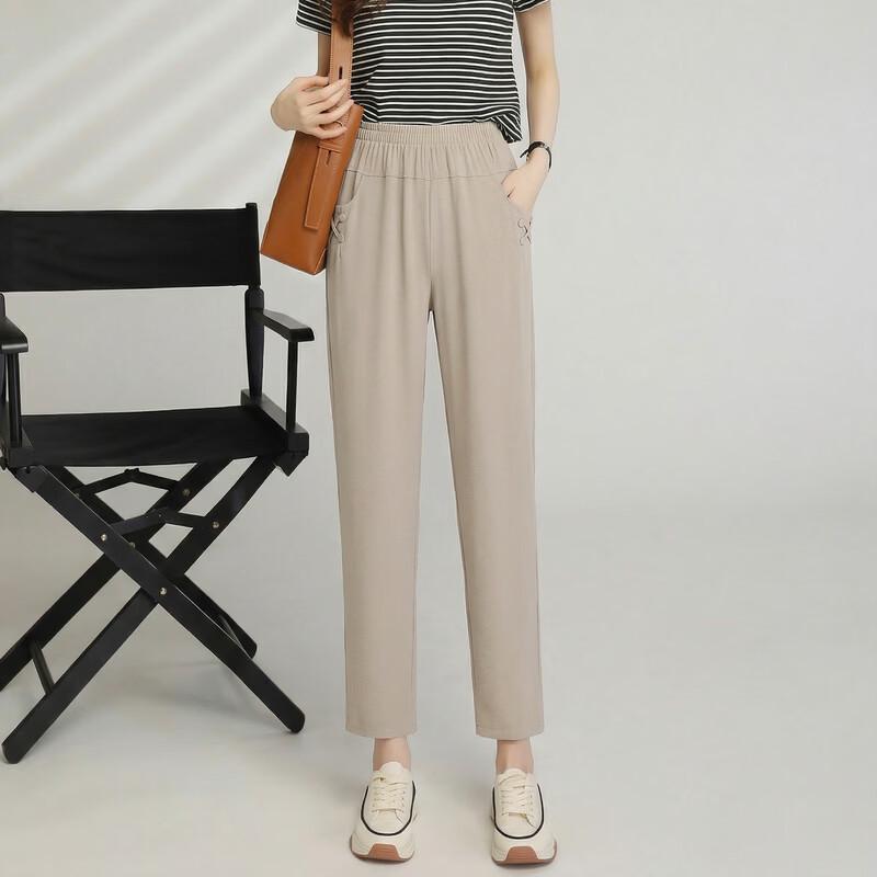 LANGSHA Women's Summer Cropped Straight-Leg Pants