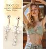 Surgical Stainless Steel Dangle Belly Button Rings for Women Belly Ring Dangling Piercing Jewelry with Heart Flower Butterfly Silver Gold Tone