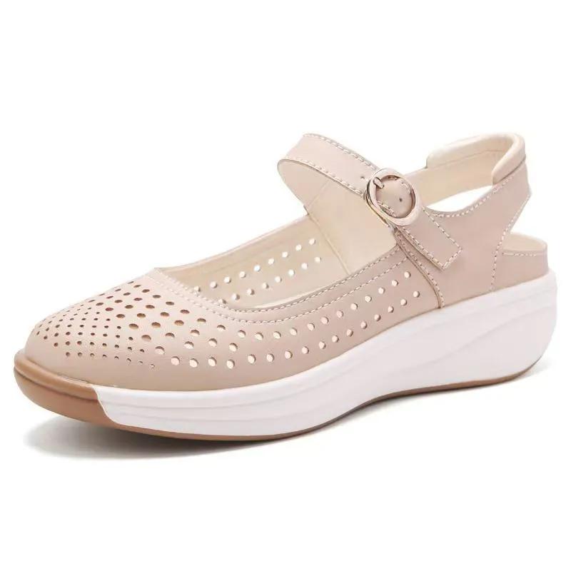  Sapatos Femininas Women Fashion Round Toe High Quality Spring & Summer Hollow Out Shoes Lady Casual Leather Shoe Ab712