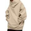 Men's Fashion Solid Color Long Sleeved Hooded Pullover With Pockets Casual Adult Sweatshirt Top