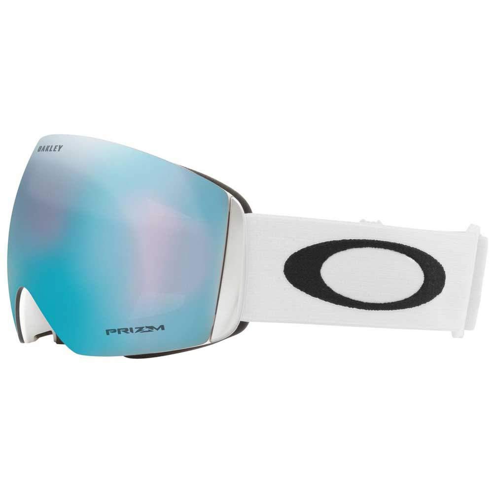 Oakley Sneeuwbril OO7050 Flight Deck L Mat Wit Prizm Saffier Iridium Lens Frameloos Grote Pasvorm Reguliere Import