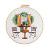 1Pc Quiet Time Home Living Green Plant Coffee Table DIY Embroidery Needlework Bamboo Embroidery Frame English Kit