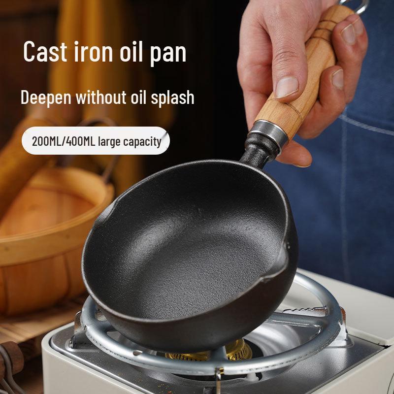 Non-Stick Mini Cast Iron Frying Pan for Oil Drizzling, Stir-Frying, and Egg Frying