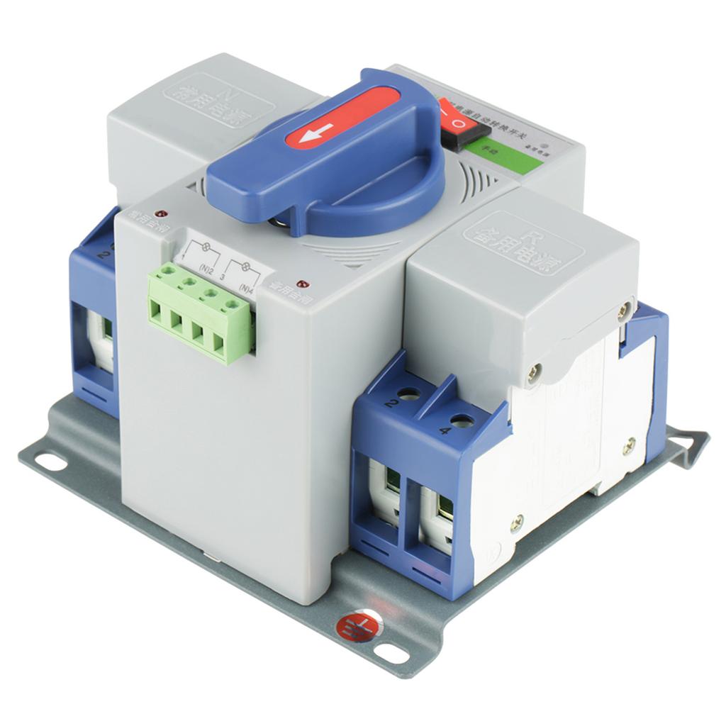 1pc 220V 63A 2P Mini Dual Power Automatic Transfer Switch Circuit Breaker