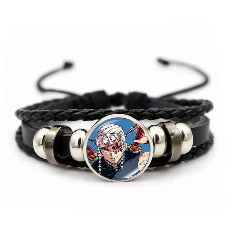 Demon Slayer Figur Armbånd Tanjiro Nidouzi Inosuke Zenitsu Mini Actionfigur Kunst Foto Anheng Lærarmbånd for Fans Gave