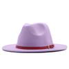 European and American style spring and autumn winter imitation felt big brim hat British retro woolen top hat men's and women's travel Panama jazz hat