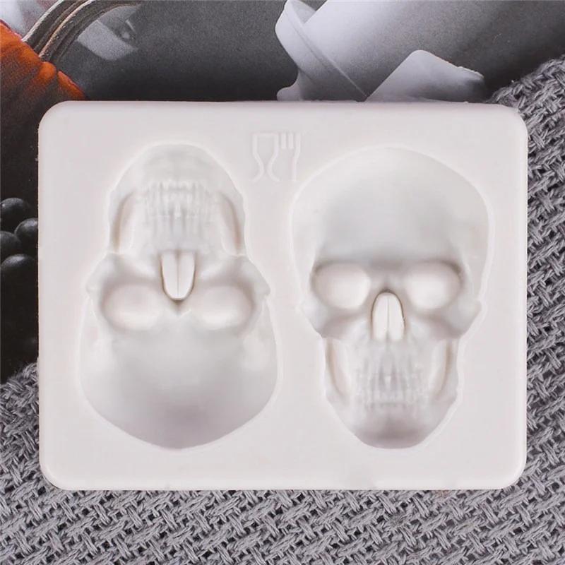 Halloween Skull Silicone Mold Cake Decoration Liquid Fondant Silicone Mold Diy Skull Shape Mold Halloween Party Supplies