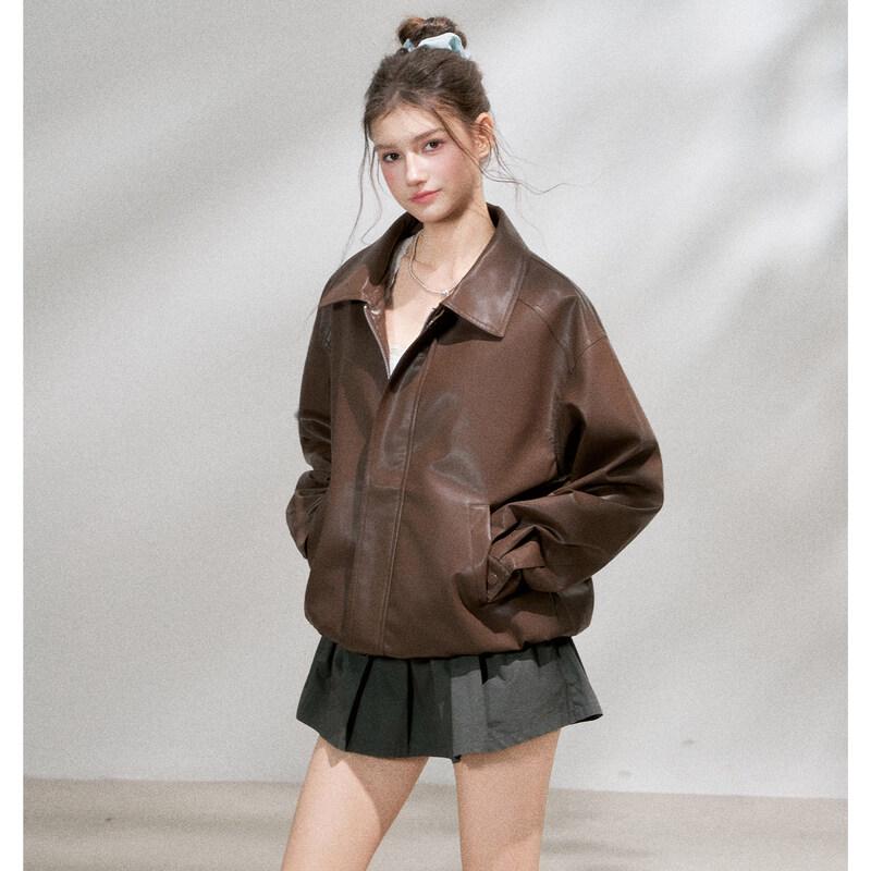 ICH MODE Объемная кожаная куртка M