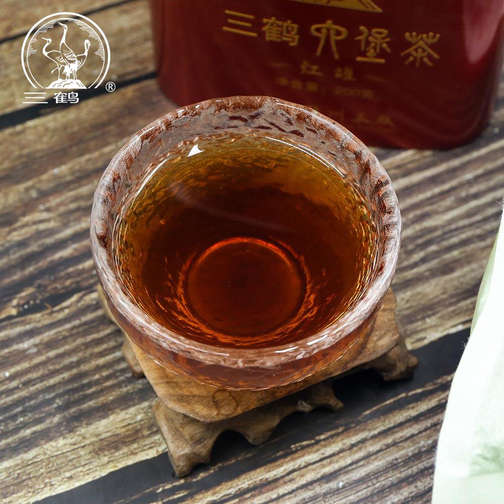 2020 Three Cranes Sanhe Liu Pao Tea Dark Tea Heicha Wuzhou Teas Red Jar 200g