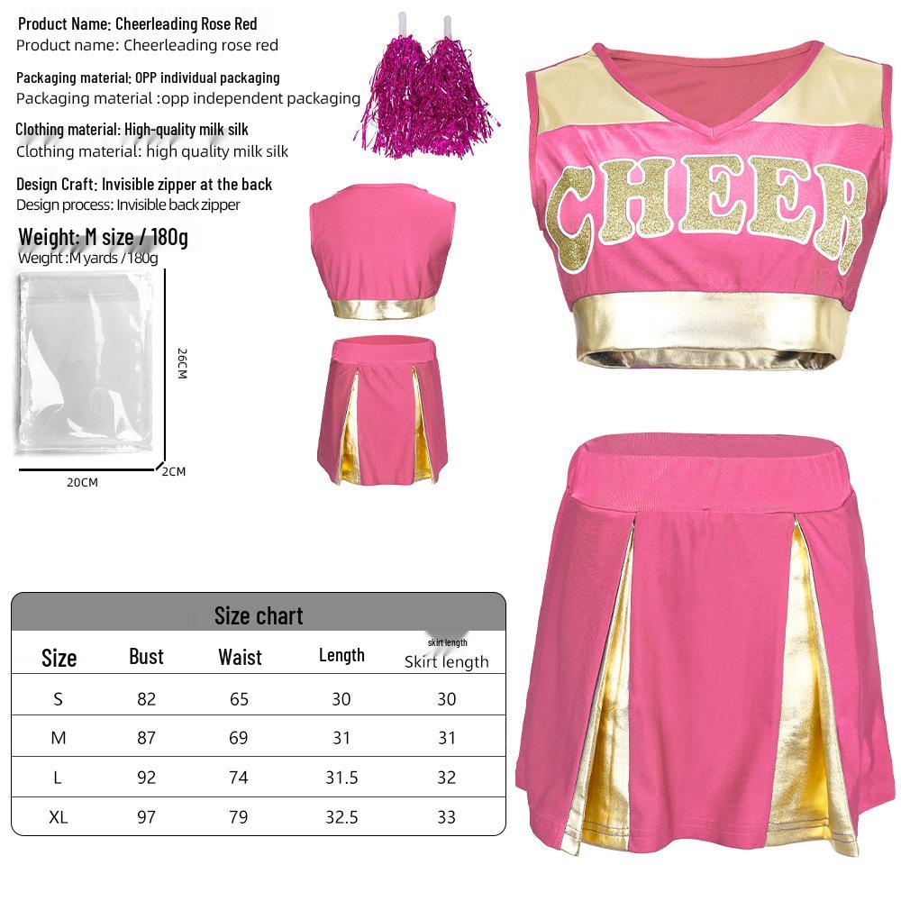 Damen Cheerleading Wettbewerbs Tanzkostüm Set – Kurzer Rock