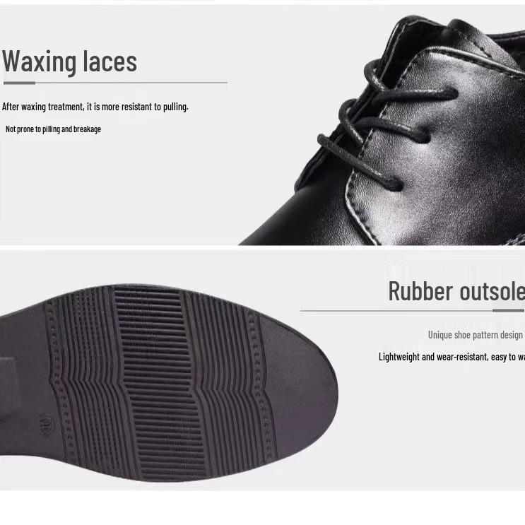 Men's Height-Increasing Breathable Leather Derby Shoes for Business, Casual, and Formal Wear