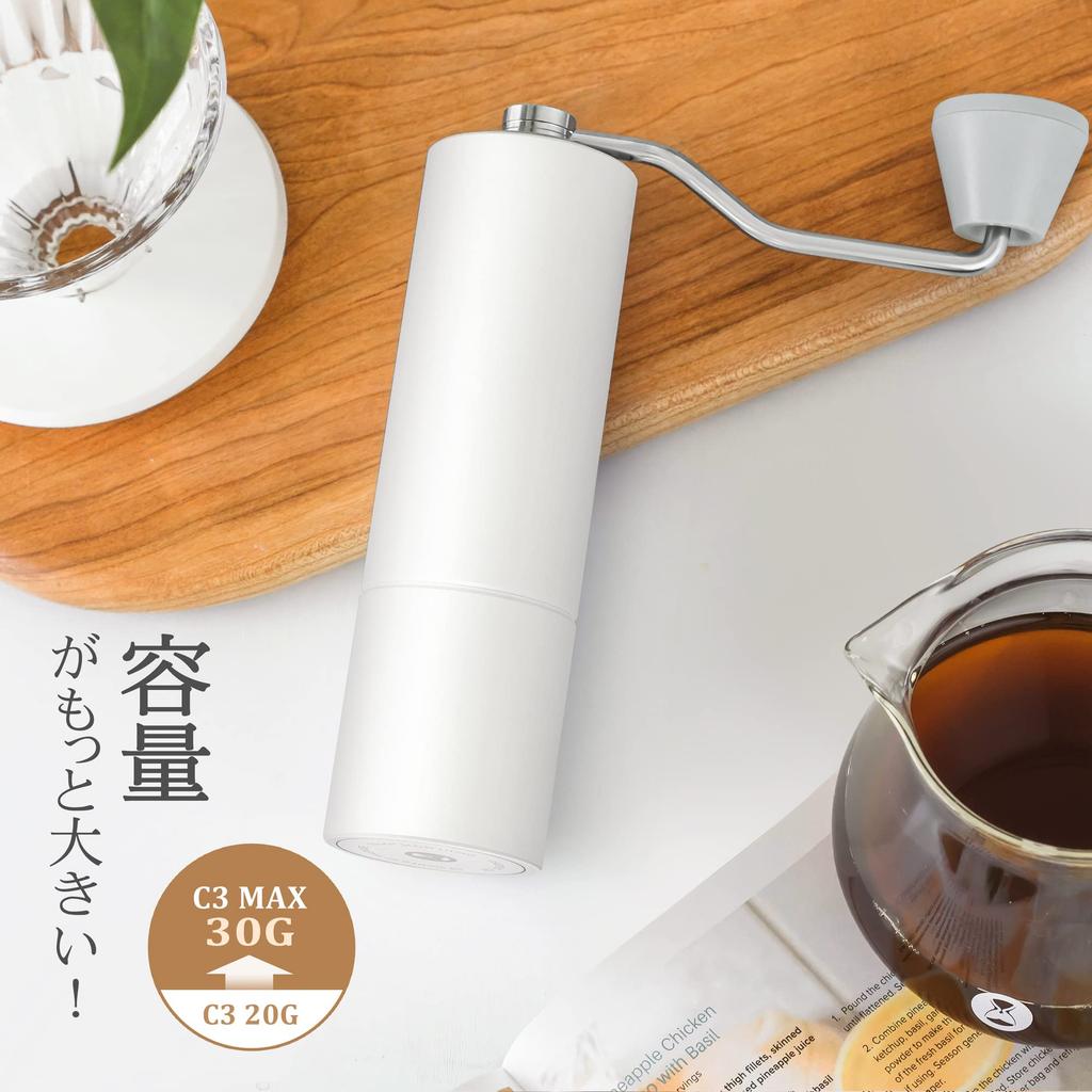 TIMEMORE Kuriko C3 Max Manual Coffee Grinder with Stainless Steel Grinding Grinders, Adjustable Coarseness, and Brush, Lightweight, Portable, and