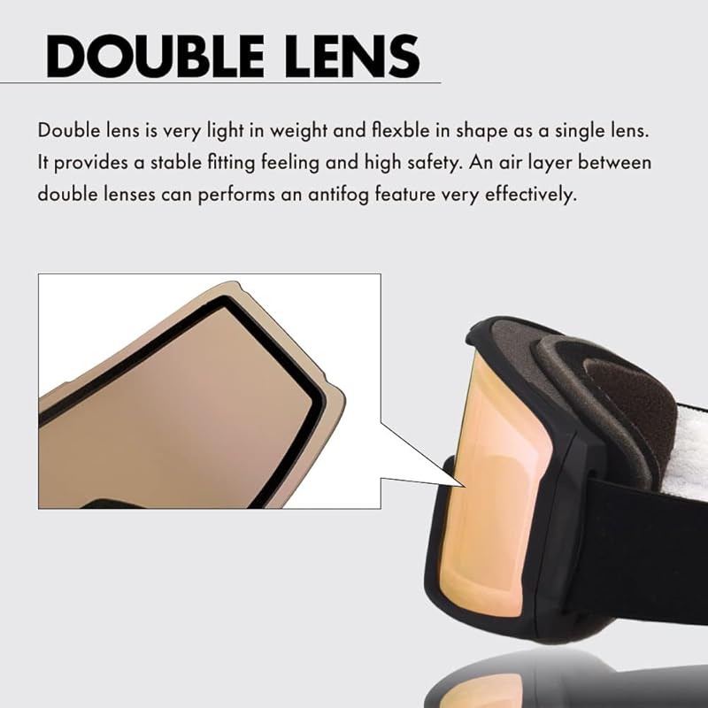 ZERO TECH BASE Smith Compatible Snow Goggles, Light Color, Replacement Lens, UV Protection, Clear