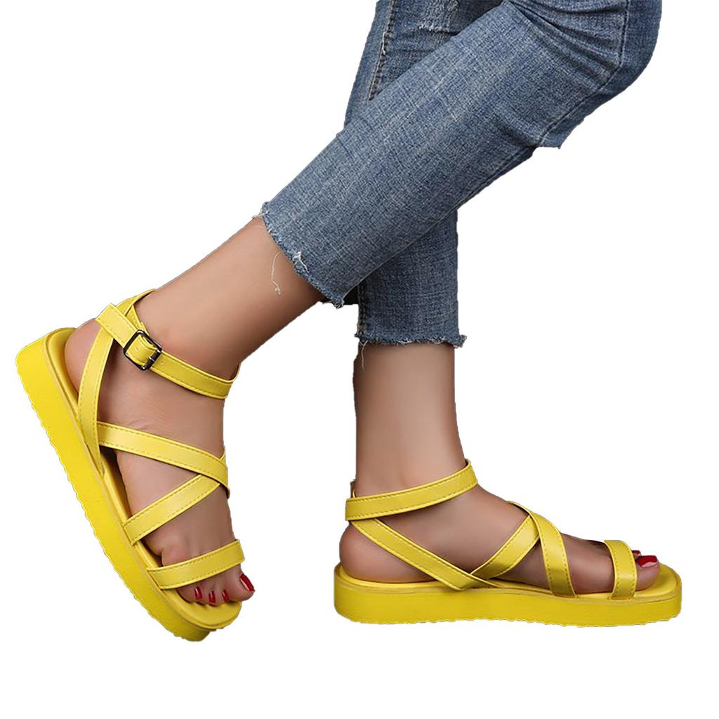 Summer Big Size Fashion Platform Shoes Women Buckle Strap Sandals Roman Shoes